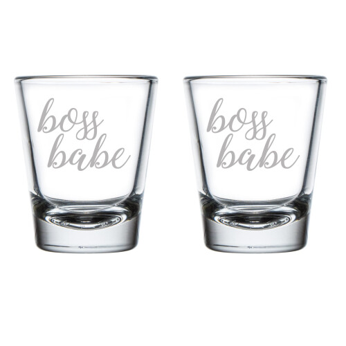 Shotgläser-Set Boss Babe Design, 2 Stück, 50 ml