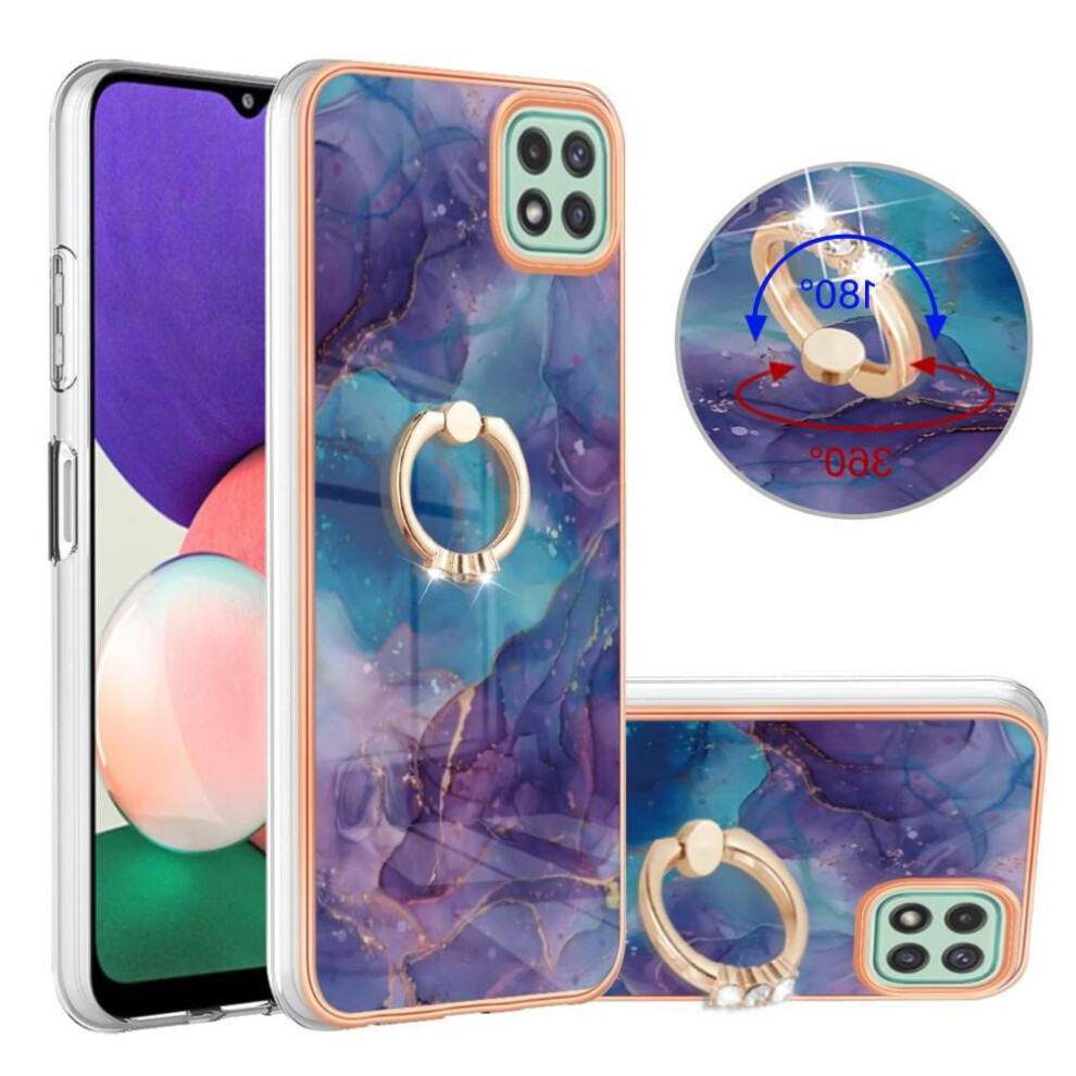 Samsung Galaxy A22 5G Case Rotatable Ring Bumper Marble Tpu 971050023915
