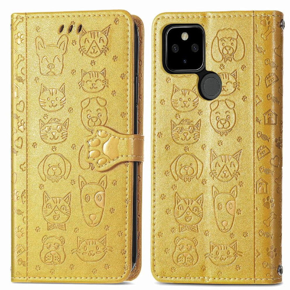 Google Pixel 5A 5G Leather Flip Case With Cartoon Animals 971050036151