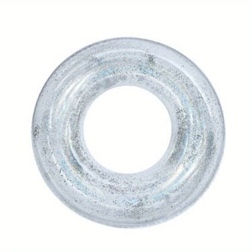Transparent sequined inflatable swimming ring PVC thickened