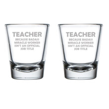 Schnapsgläser-Set, 2er-Set, 50 ml, Lehrermotiv