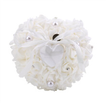Ring Box Heart-Shaped White Jewelry Pillow