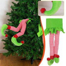 Décoration de Noël lulshou Pieds en peluche avec chaussures, décoration à suspendre au sapin, ornement en flanelle pour les fêtes