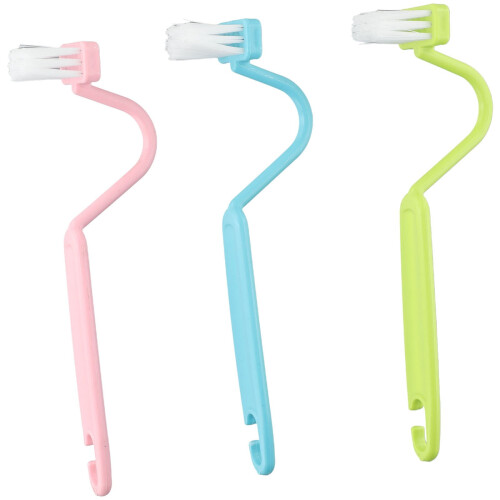 Toilet Brush Set Plastic 3-Piece S-Shaped Handle 2