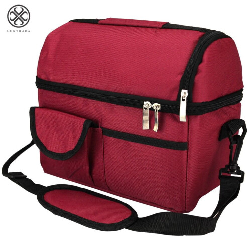 Bolsa térmica Luxtrada para almoço, cor vinho. 1