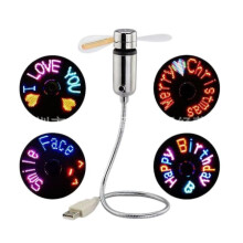 SQCLV LED USB-ventilator, nieuwe creatieve programmeerbare draagbare ventilator op USB-voeding, mini-ventilator met flexibele arm voor