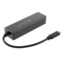 USB-C 3.1 til USB 3.0 HUB 3-port Gigabit nettverkskort Ethernet Lan-adapter Type C
