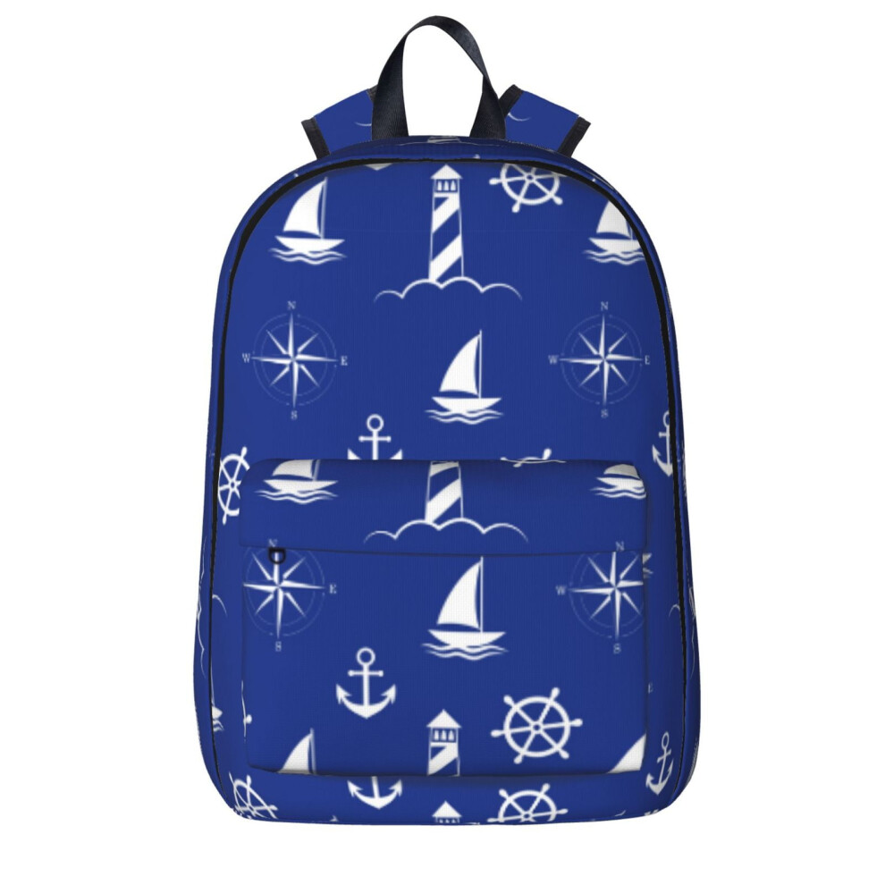 Anchor-Pattern Laptop Backpack For Travel And Hiking 900881749244
