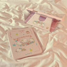 Carcasă Hello Kitty cu ecran complet, model Girly Heart, compatibilă cu iPad 8/9, Mini6, Air4/5, Pro - suport rotativ pentru tabletă