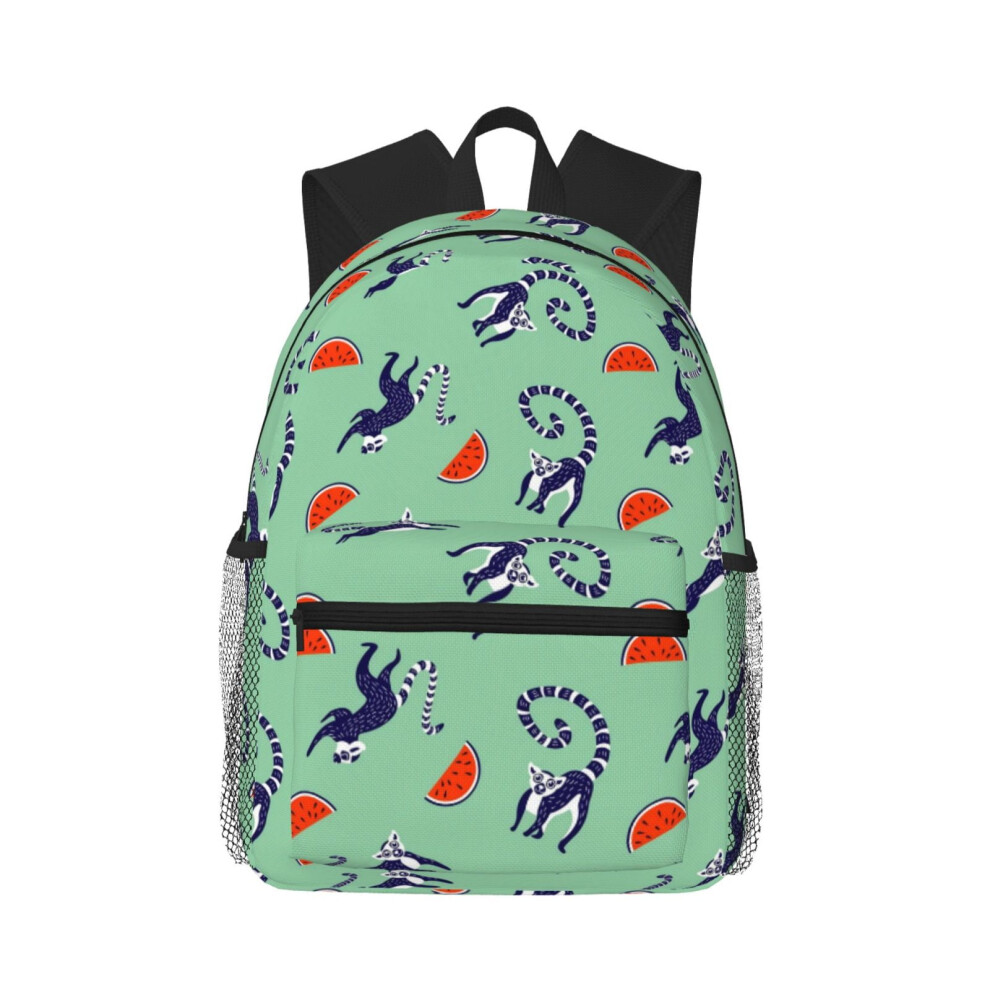 Lemur Pattern Backpack Laptop Travel Hiking Bag 900881749213