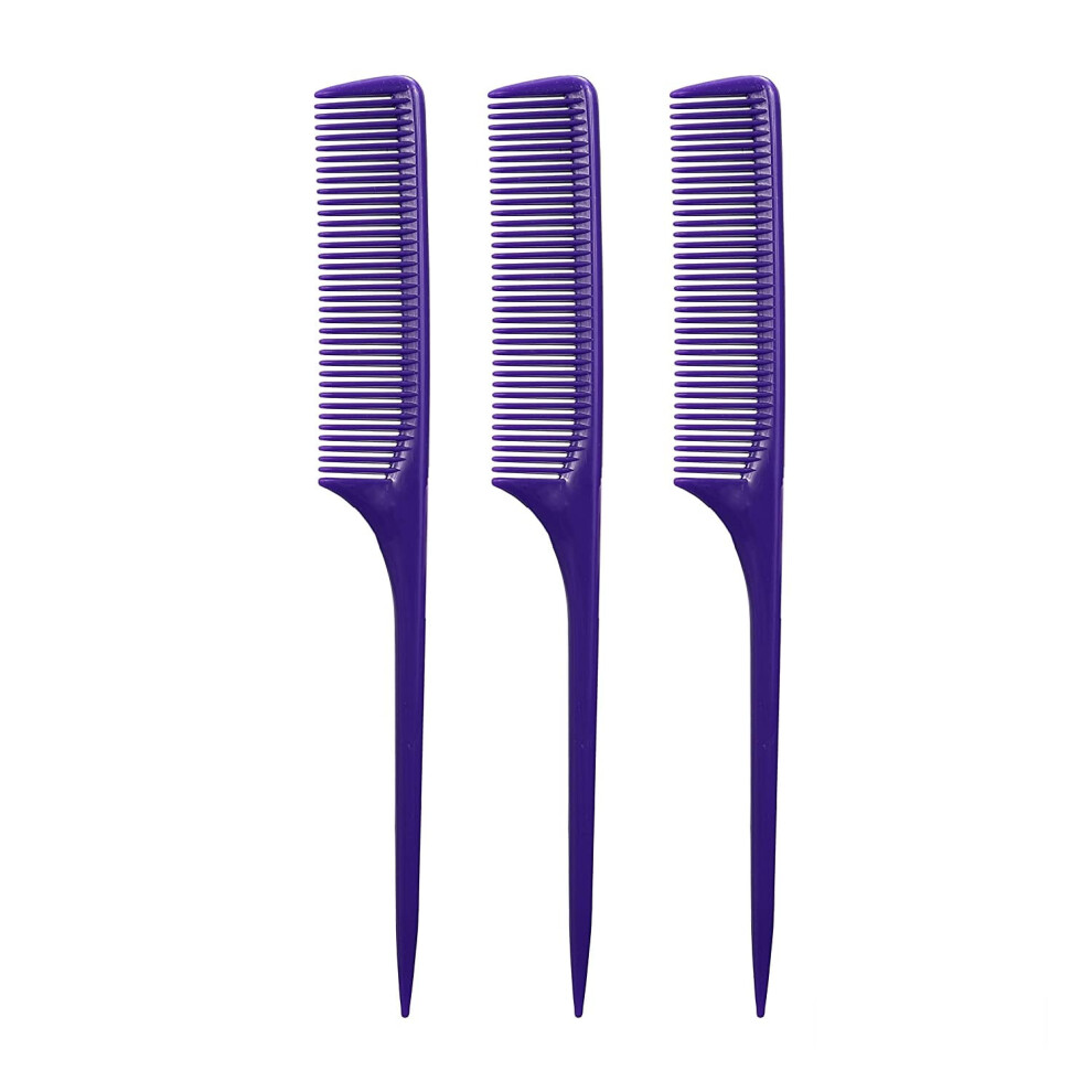 Allegro Rat Tail Comb Wide Tooth for Coarse Hair 3-Pack