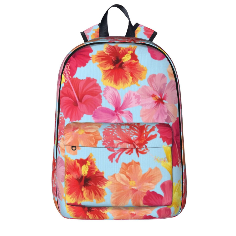 Hibiscus Pattern Laptop Backpack Travel Hiking Bag 900881733557