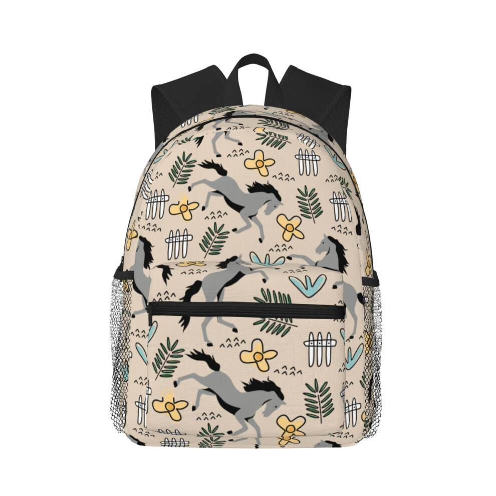 Cartoon Horse And Flower Backpack 15.6-Inch 900881749749