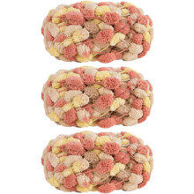 3 rolki włóczki POM-POM Ball Yarn, 100% poliester Jelly Bean, włóczka POM-POM Ball do szydełkowania, robótek ręcznych, mata, gniazdo dla