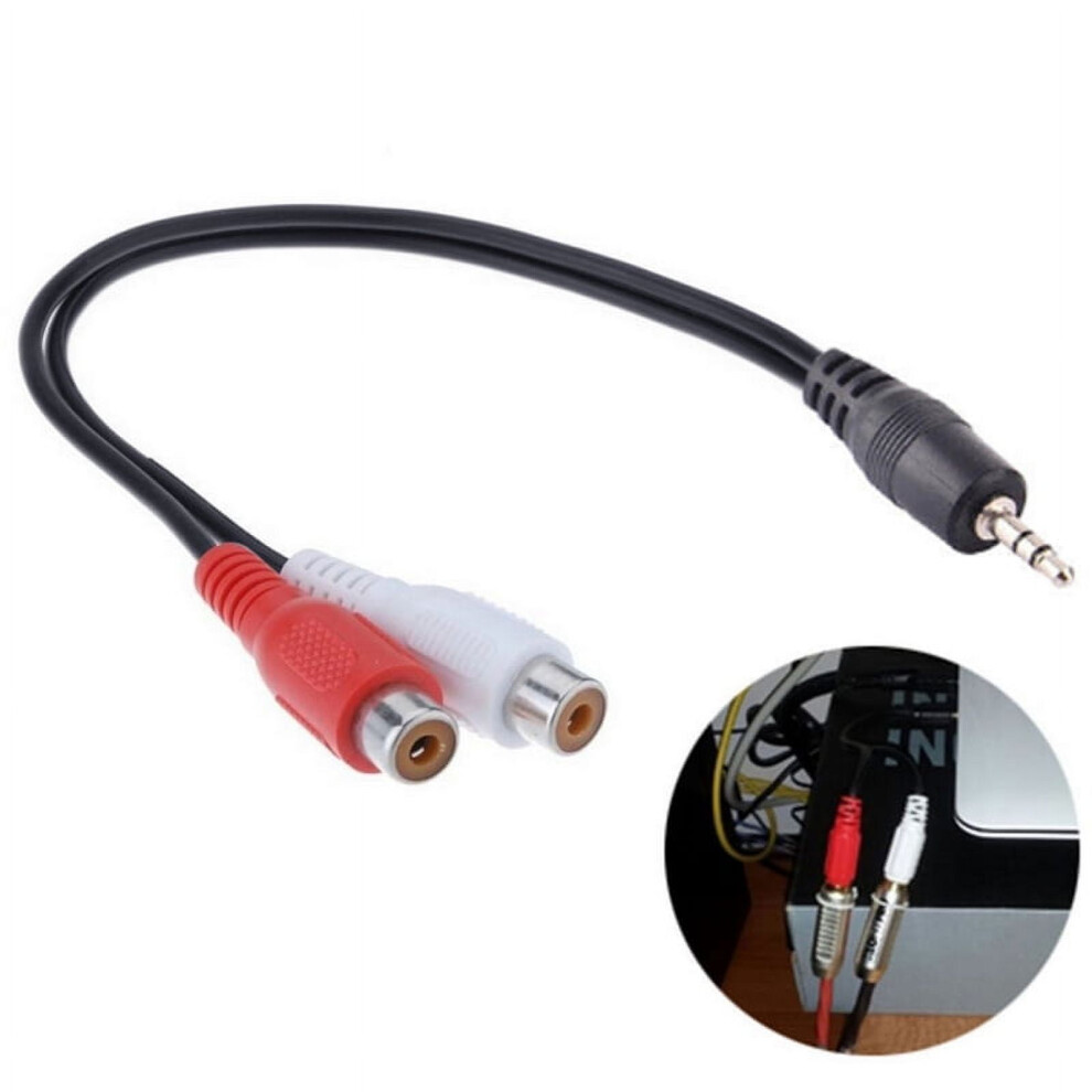 3.5Mm Male To Dual Rca Female Adapter 900881754965