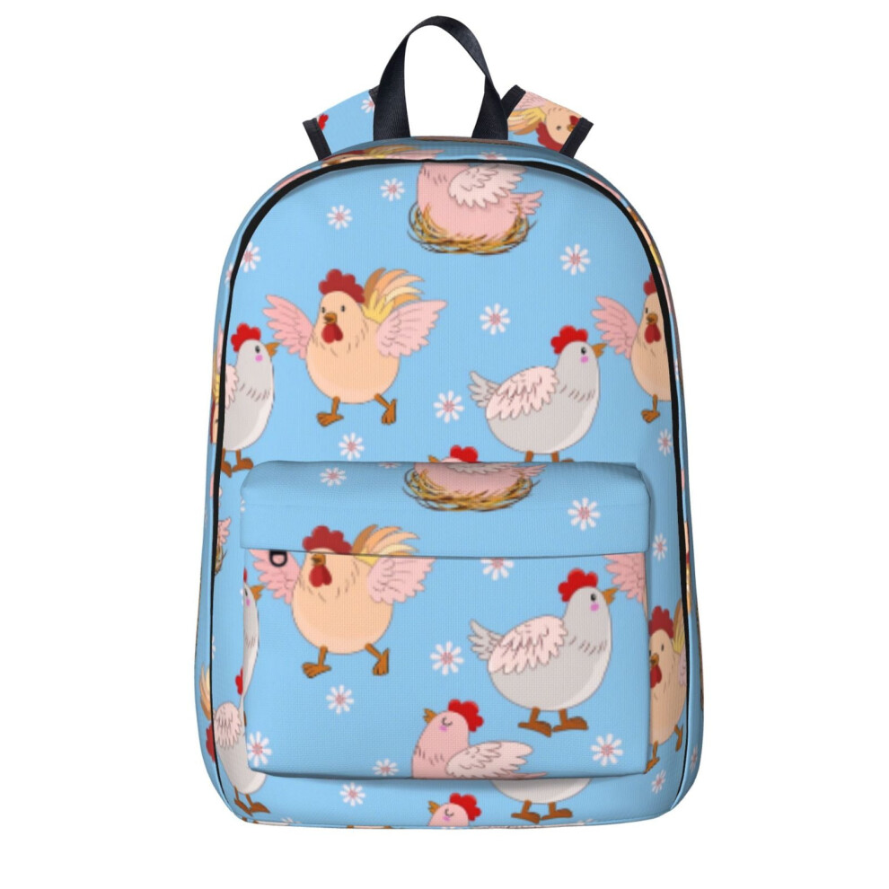 Cartoon Hen And Flowers Laptop Backpack 15.6-Inch 900881733649