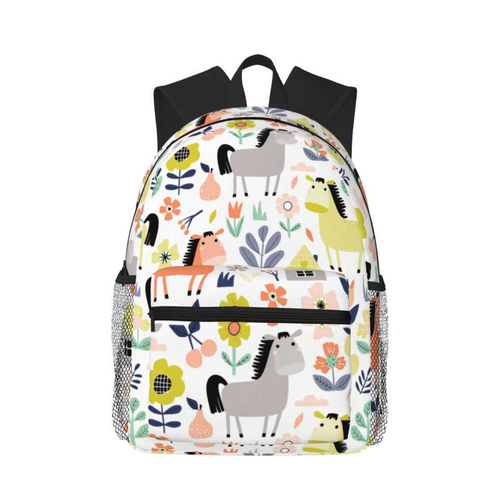 Donkey And Flowers Pattern Backpack 20L 900881750073