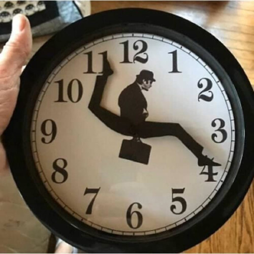 Silly Walk Wall Clock Silent Black Home Decor 1