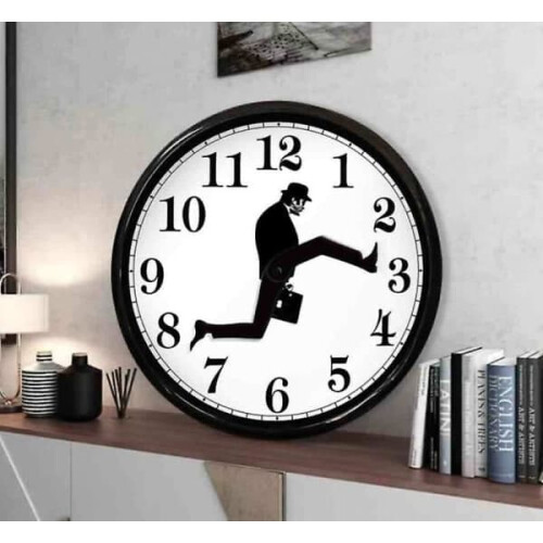 Silly Walk Wall Clock Silent Black Home Decor 2