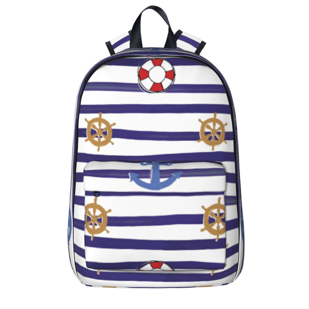 Anchor-Pattern Laptop Backpack For Travel And Hiking 900881732918