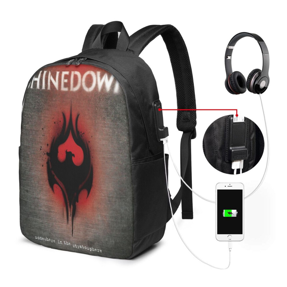 Shinedown Laptop Backpack Water-Resistant With Usb Charging 900881748988