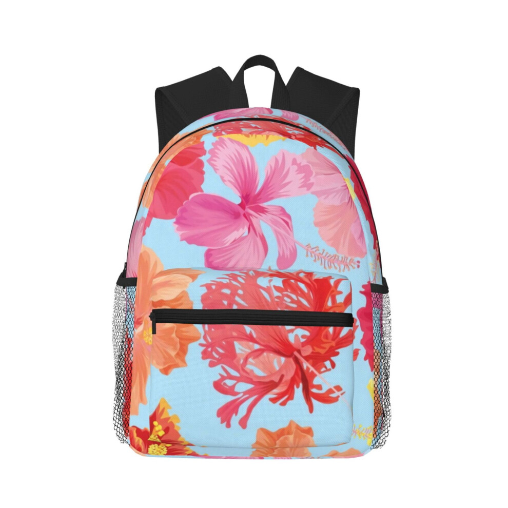 Hibiscus Pattern Backpack Laptop Travel Bag 15.6 Inch 900881734356