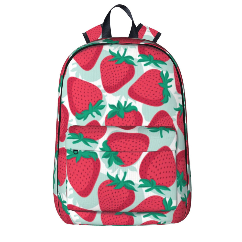 Strawberry And Leaves Pattern Backpack 15.6-Inch Green 900881750790