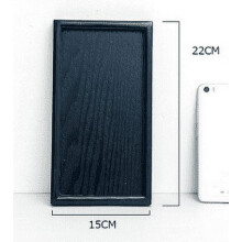 Plateau de service en bois - Forme rectangulaire, en bois massif, pour thé, café, en-cas et repas (22 x 15 cm)