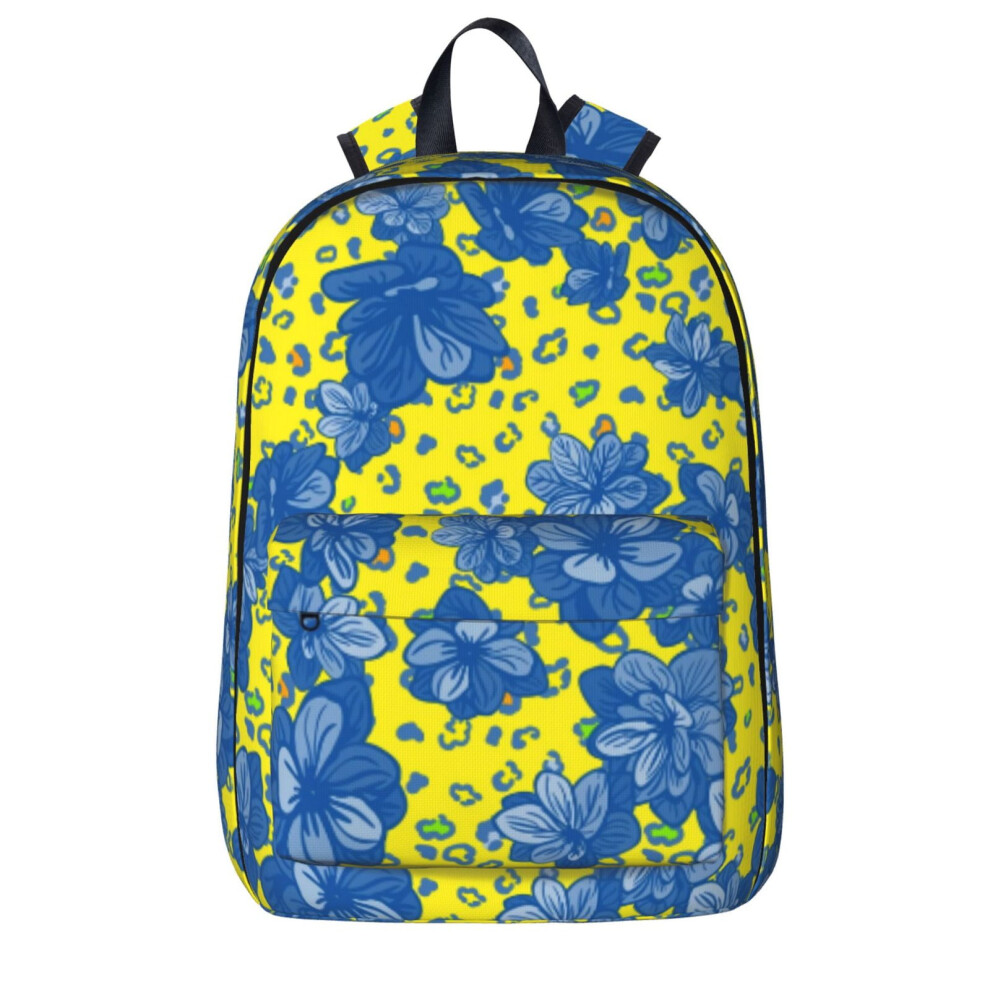 Hydrangea Pattern Laptop Backpack 15.6 Inch Blue 900881750523