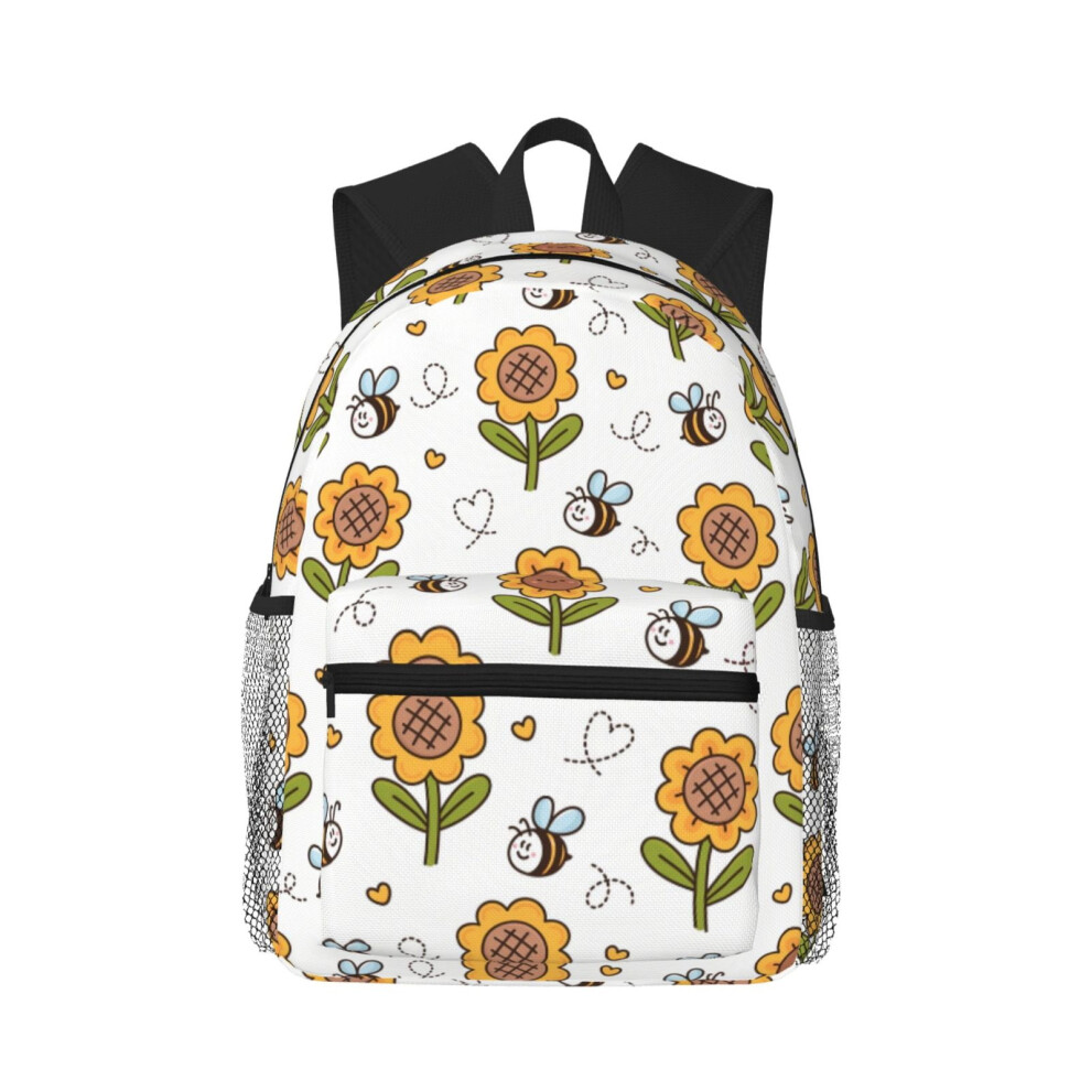 Bee And Sunflower Backpack Laptop Bag 15.6 Inch 900881749398