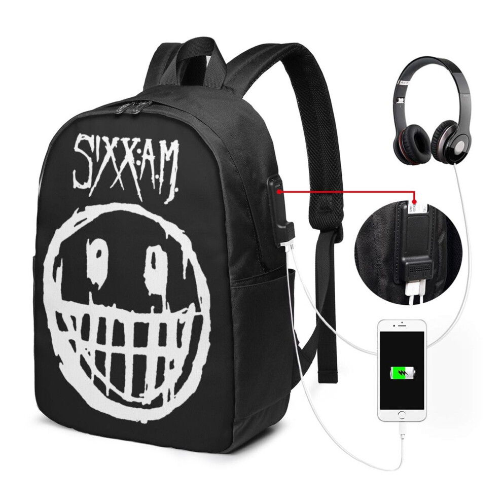 Sixx Am Travel Laptop Backpack Water Resistant 15.6 Inch 900881748568