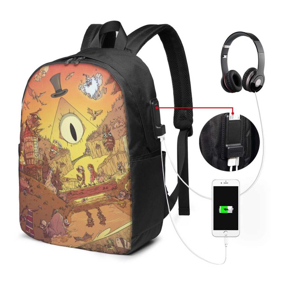 Gravity Falls Travel Laptop Backpack Water Resistant 17 Inch 900881747844