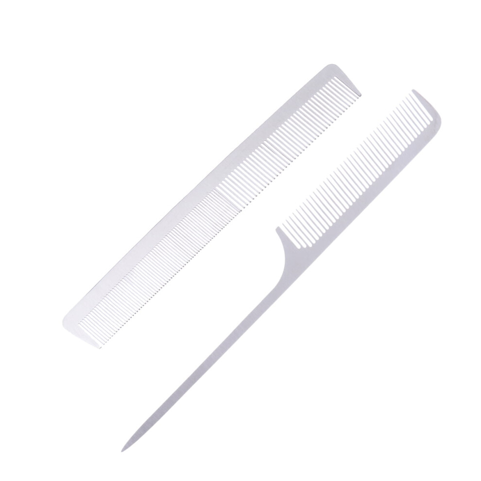 Stainless Steel Hair Comb for Salon and Home Use 2 pcs