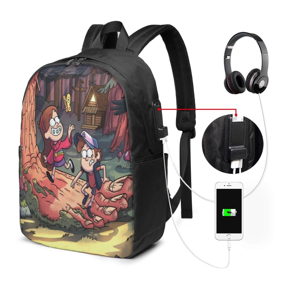 Gravity Falls Travel Laptop Backpack Water Resistant 17 Inch 900881745536