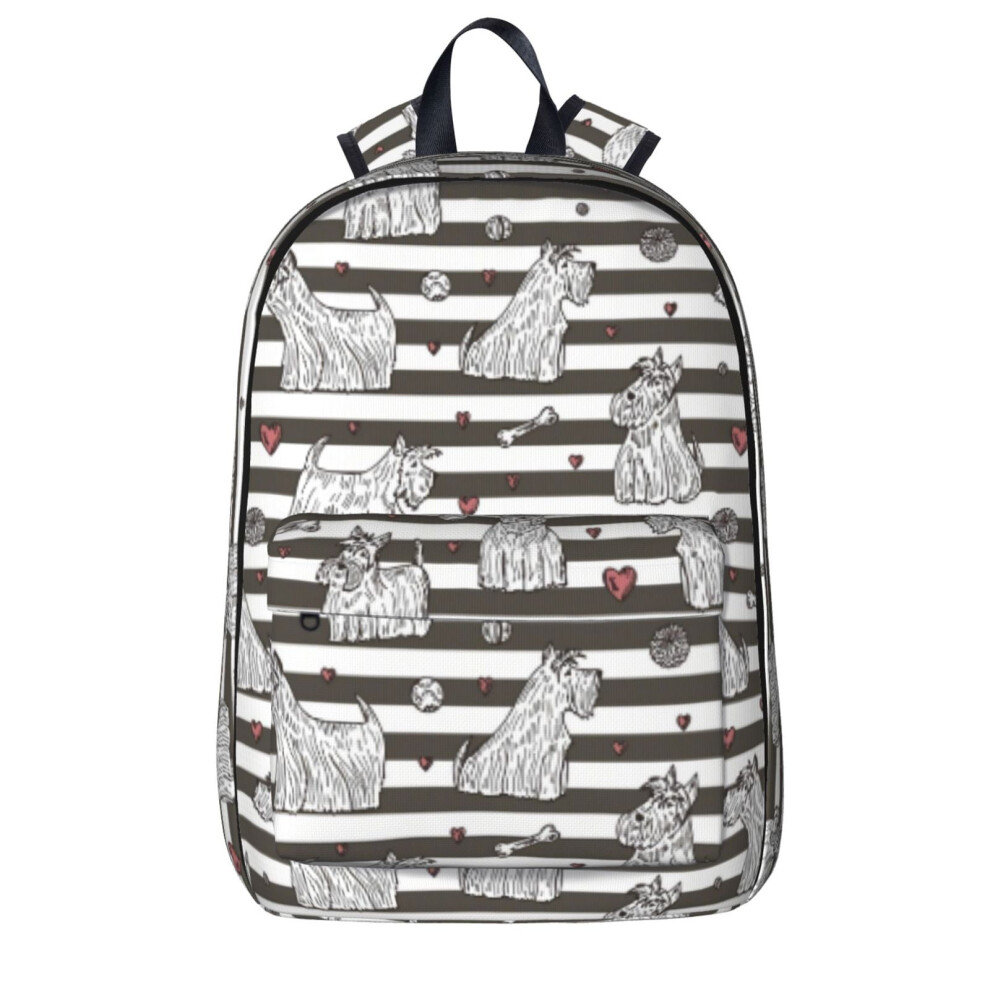 Scottie Dog Pattern Backpack Laptop Travel Bag 900881732840
