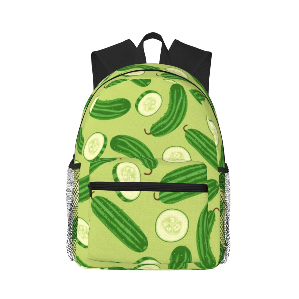 Cucumber Pattern Backpack Laptop Travel Bag 15.6 Inch 900881749817