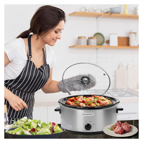 Slow Cooker Oval Manual 7 Quart Stainless Steel 1