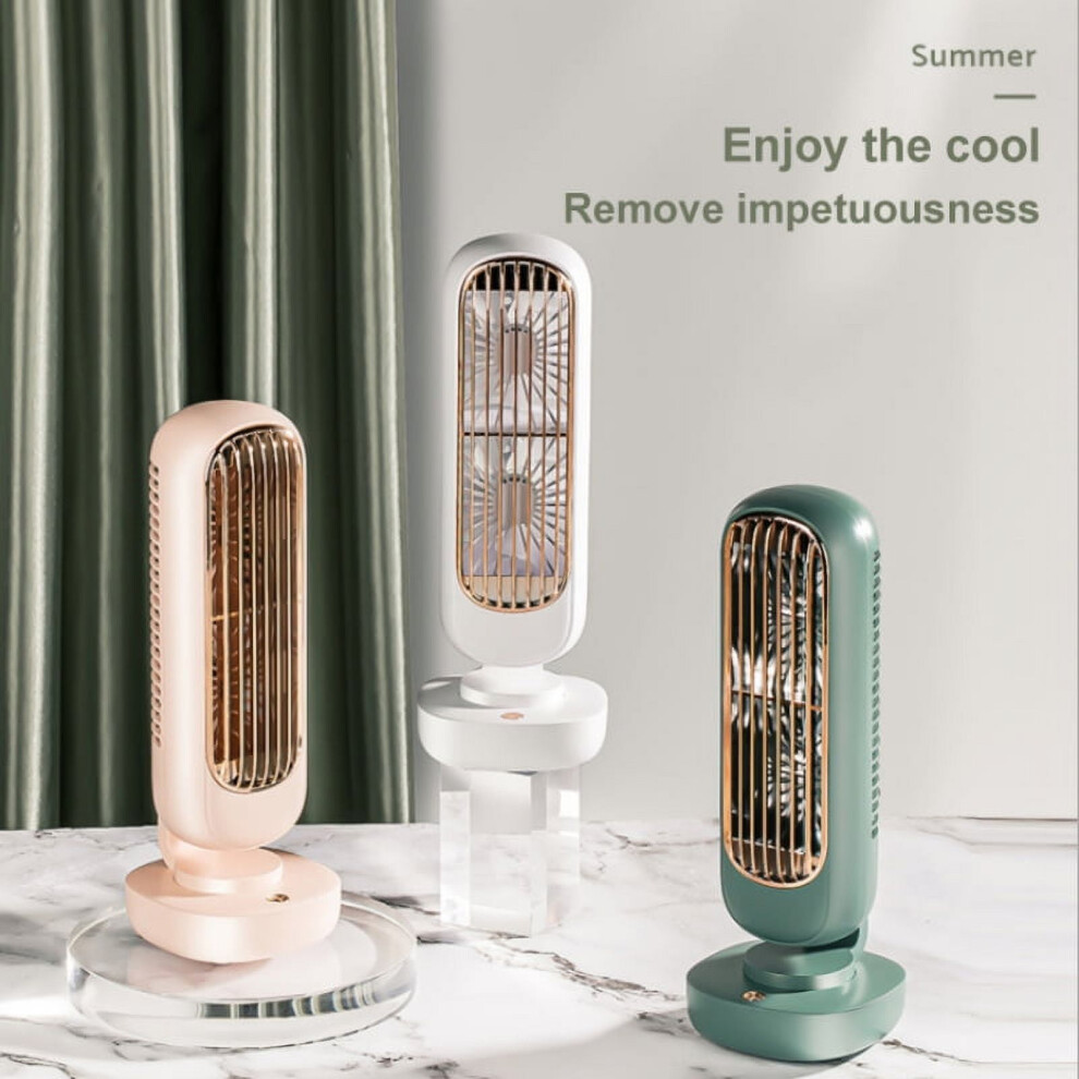 Retro Tower Fan Portable Usb Desk Fan Pink 2000Mah 972745872535
