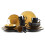Sonoma stoneware dinner set black exterior yellow interior 2