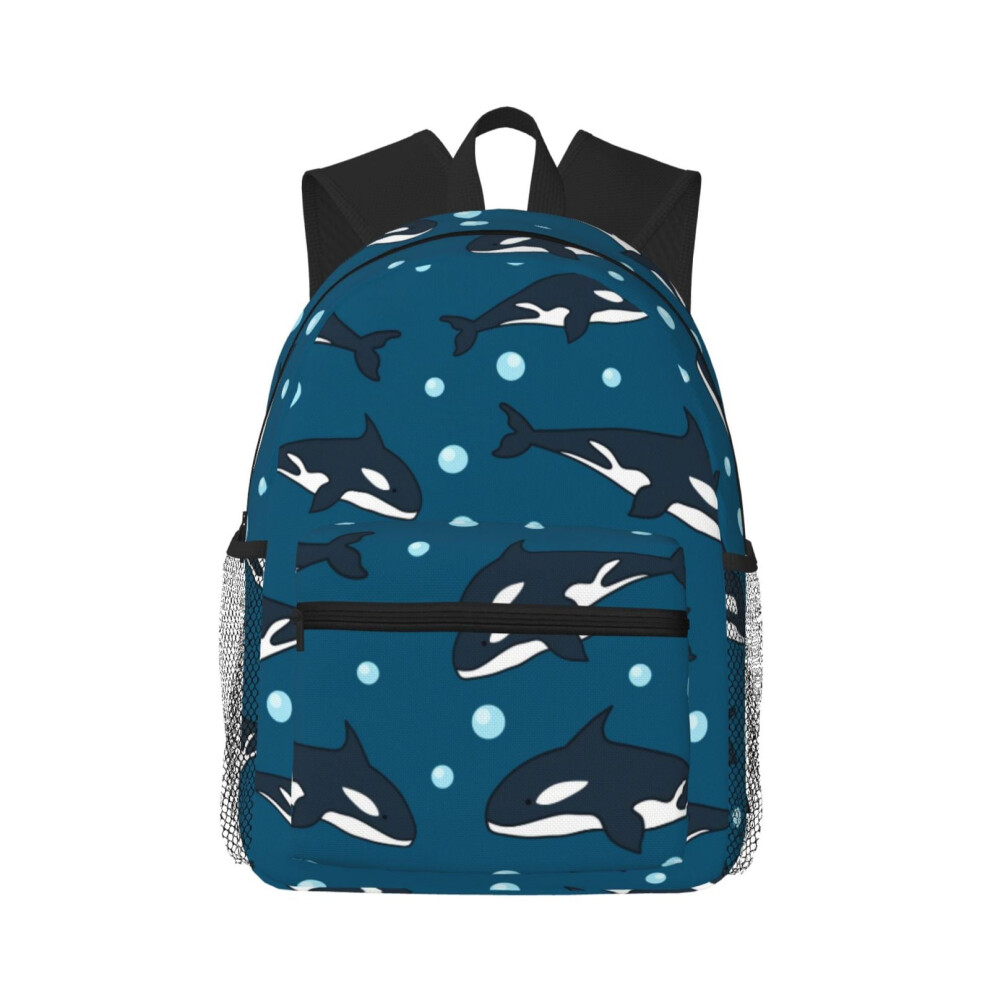 Whale Pattern Backpack Laptop Travel Hiking Bag 900881733892
