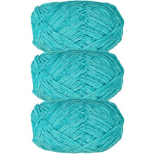3 Knäuel à 120 g weiches Chenille-Samtgarn zum Häkeln und Stricken, flauschiges Bastelgarn für Mützen, Schals, Handschuhe, Puppen