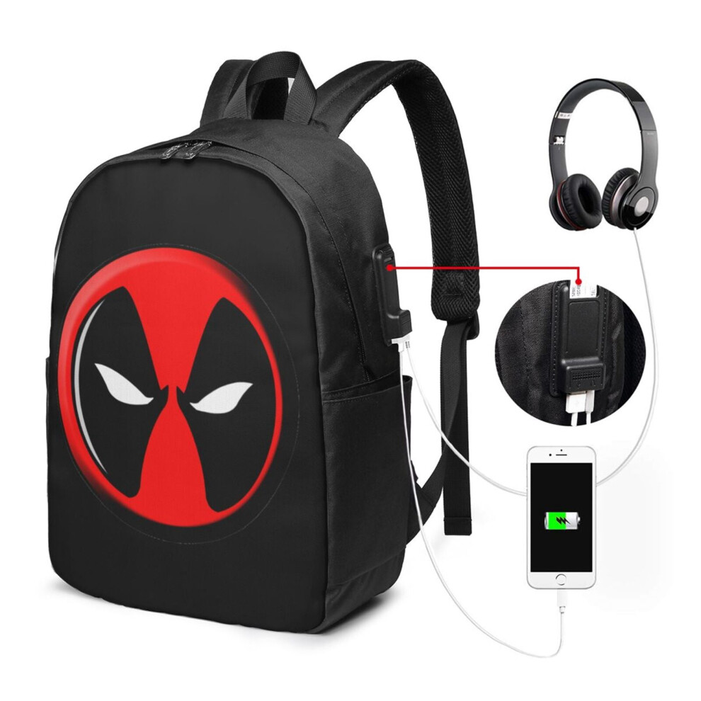 Deadpool Laptop Backpack Anti-Slim Durable With Usb 900881745345