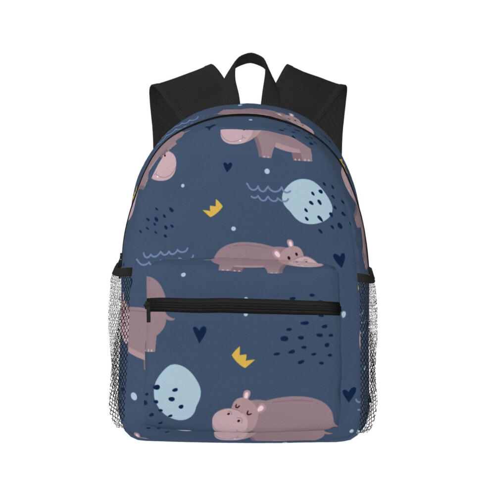Hippo Animal Pattern Backpack 20L Unisex Laptop Backpack 900881749909