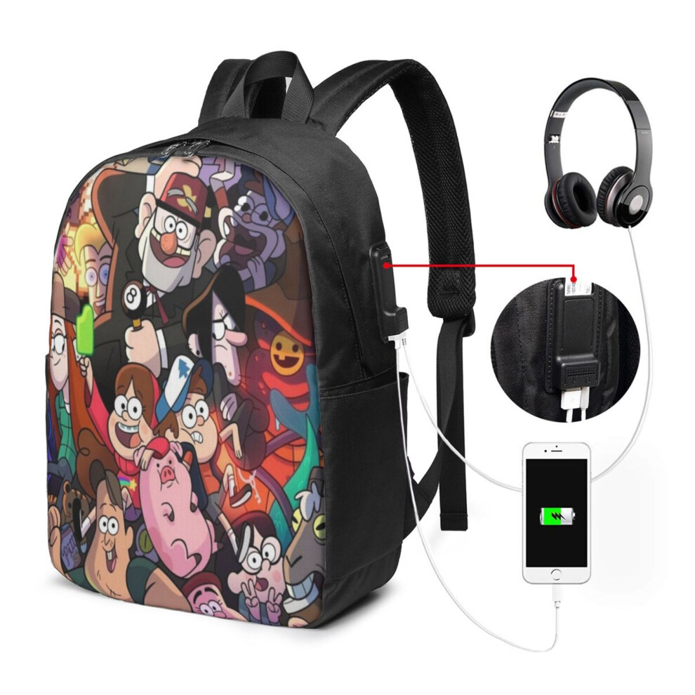 Gravity Falls Travel Laptop Backpack Water Resistant 17 Inch 900881745512