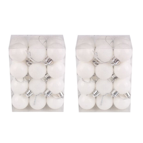 Staron white Christmas ornaments 30mm 48 pcs