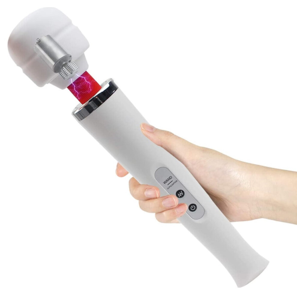 Cordless Wand Massager White 10-Speed Rechargeable