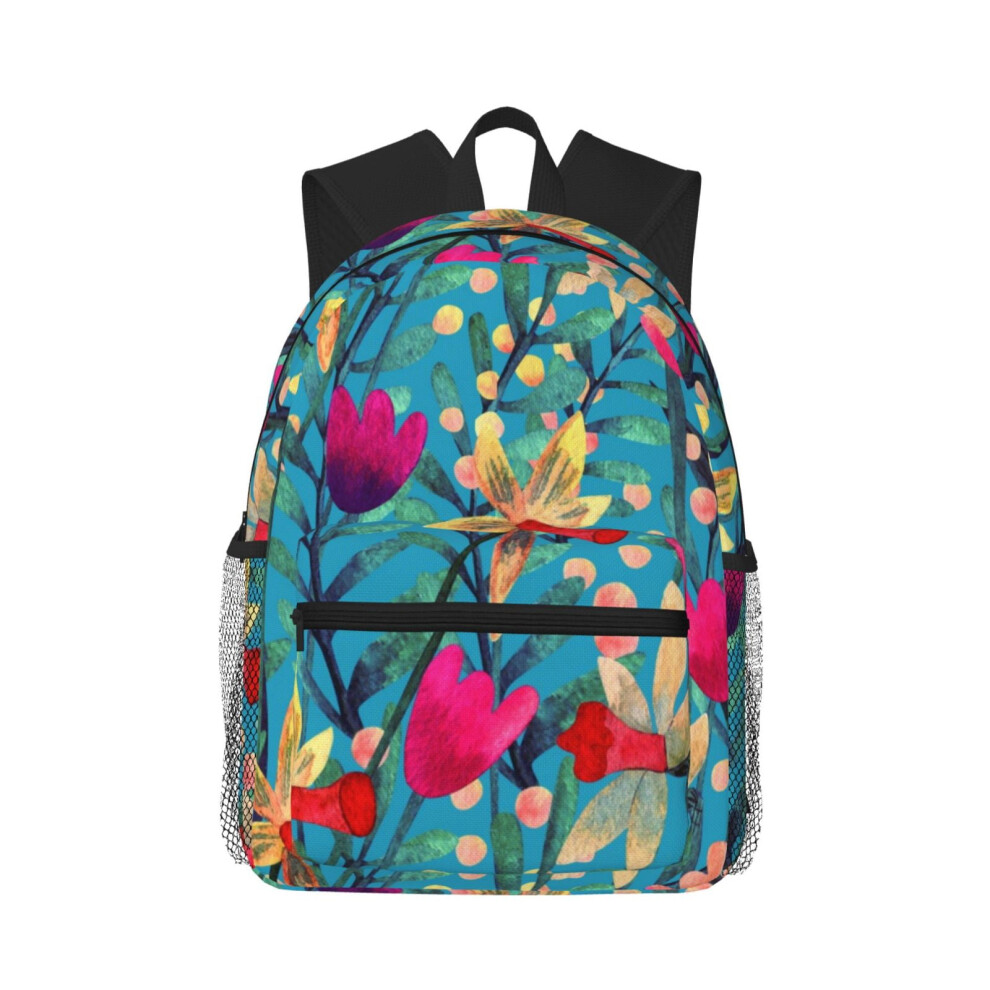 Flower Pattern Backpack Laptop Bag 15.6-Inch 900881734486