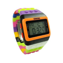 SHHORS Women's LED Digital Rainbow Watch Plastic Strap