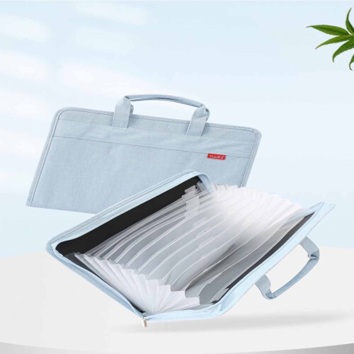 Canvas Paper Folder Holder Portable Multi-Layer Document Bag 1