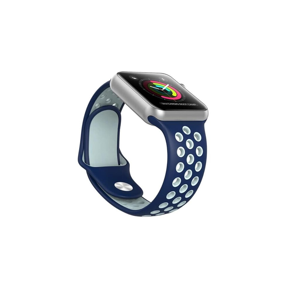 Apple Watch 4 44Mm Silicone Strap Navy Blue White Blue,White 962029624134